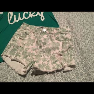 Sapphire Ink Floral Jean Shorts Juniors 5